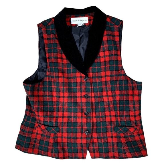 Norton McNaughton Jackets & Blazers - Norton McNaughton Womens Plaid Wool Vest Size 14